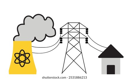 Ilustração da usina de fusão de energia nuclear