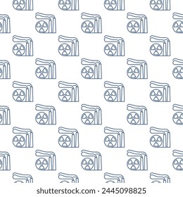Nuclear Power Generator vector Radiation concept seamless pattern in outline style