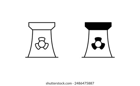 nuclear power icon design with white background stock illustration