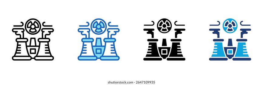 Ícone de Energia nuclear Ilustração de vetor de vários estilos