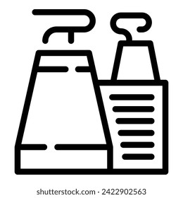 Nuclear power icon outline vector. Burn energy. Smoke fuel natural