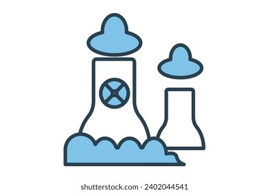 nuclear power icon. icon related with energy and technological development . flat line icon style. Simple vector design editable