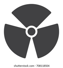 Nuclear power icon vector, filled flat sign, solid pictogram isolated on white. Symbol, logo illustration. Pixel perfect graphics