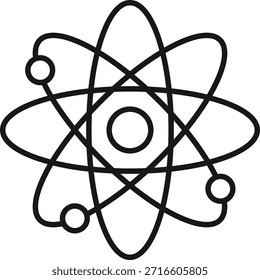Nuclear Power Icons. Atom structure graphic design. Scientific Research Icons. Data and biotechnology design elements
