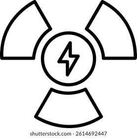 Nuclear Power Line Vector Icon Design