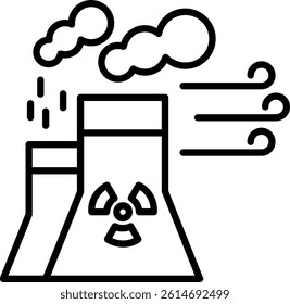 Nuclear Power Line Vector Icon Design