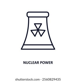 nuclear power outline icon.  Thin line icon from ecology collection. Editable vector isolated on white background