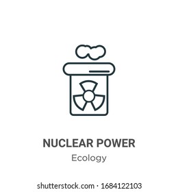 Nuclear power outline vector icon. Thin line black nuclear power icon, flat vector simple element illustration from editable ecology concept isolated stroke on white background