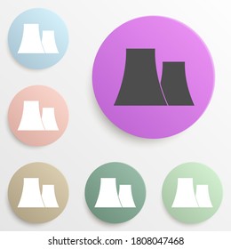 nuclear power plant badge color set. Simple glyph, flat vector of web icons for ui and ux, website or mobile application