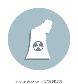 Nuclear power plant badge icon. Simple glyph, flat vector of energy icons for ui and ux, website or mobile application
