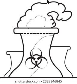 nuclear power plant ,business resource ideas, line art icons, and flat design.