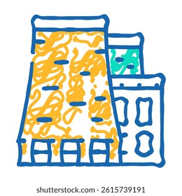 nuclear power plant doodle icon sketch vector. nuclear power plant sign. isolated symbol illustration
