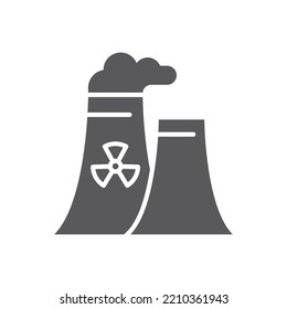 Nuclear power plant filled flat icon. linear style sign for mobile concept and web design