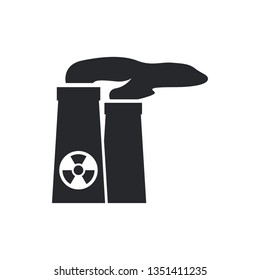 nuclear power plant flat vector icon