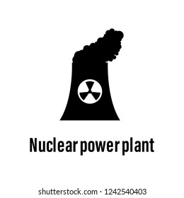 Nuclear power plant icon with description. Element of energy saving icon for mobile concept and web apps. Detailed Nuclear power plant icon can be used for web and mobile