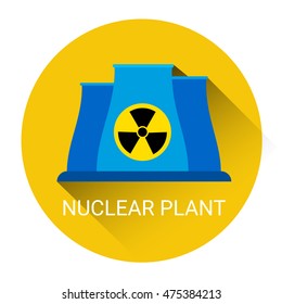 Icono de planta de energía nuclear Icono de pantalla plana Ilustración de vectores