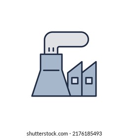 Nuclear power plant icon. High quality coloured vector illustration.