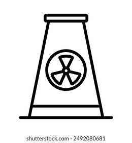 Nuclear power plant icon linear logo mark in black and white