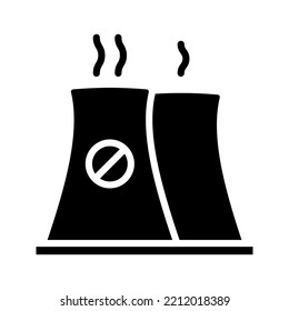 Nuclear Power Plant Icon. Non Renewable Energy Source Sign. Vector Illustration