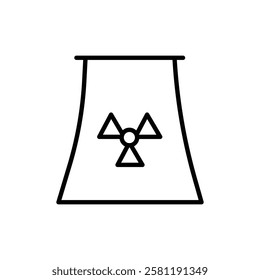 Nuclear power plant icon Thin line art isolated