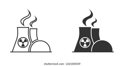 Nuclear power plant icon. Vector illustration.