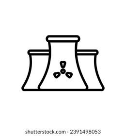 vector de icono de la central nuclear en línea