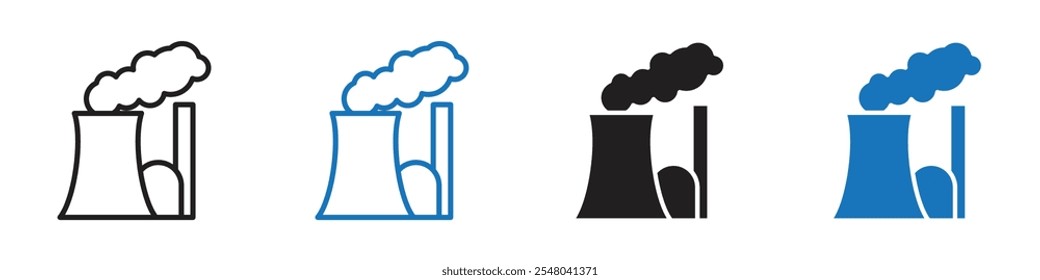 Ícone da usina nuclear Esquema do conjunto de vetores