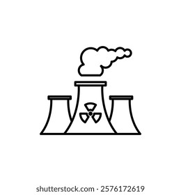 Nuclear power plant icon vector outline logo sign