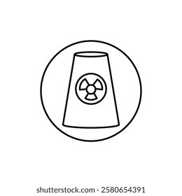 Nuclear power plant icon Vector logo set flat