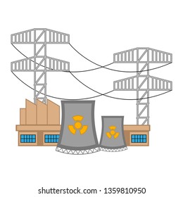 Nuclear power plant image. Vector illustration design