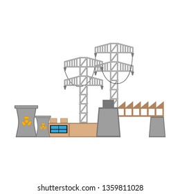 Nuclear power plant image. Vector illustration design