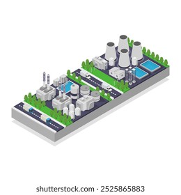 Central nuclear isométrica sobre fundo