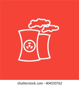 Nuclear power plant line icon.