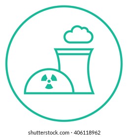 Nuclear power plant line icon.