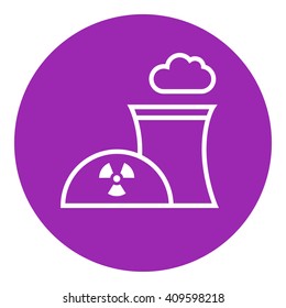 Nuclear power plant line icon.