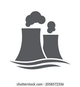 nuclear power plant pipes silhouette vector icon isolated on white background. nuclear power plant pipes icon for web, mobile apps, ui design and print polygraphy