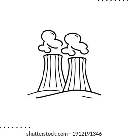 Nuclear power plant pumps vector icon in outlines
