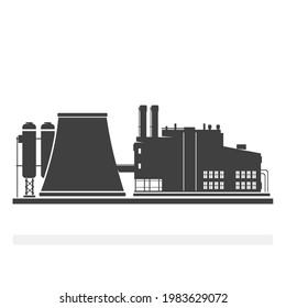 Planta de energía nuclear - Arte de iluminación con vectores de silueta