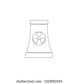 Nuclear power plant. simple flat vector icon illustration. outline line symbol - editable stroke