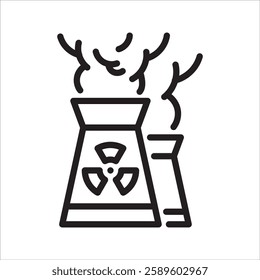 Nuclear Power Plant Simple line icon