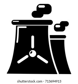 Nuclear power plant tower icon. Simple illustration of nuclear power plant tower vector icon for web isolated on white background