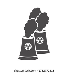 Nuclear power plant towers icon.Vector illustration.