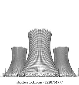 Nuclear Power Plant Vector 02. Illustration Isolated On White Background. A vector illustration Of A Nuclear Plant.