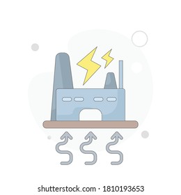 nuclear power plant vector flat illustration on white