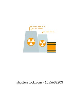 Nuclear power plant vector icon