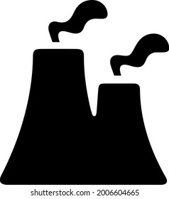 Nuclear power plant vector icon eps 10. Factory sign. Industry symbol.