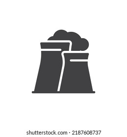 Nuclear power plant vector icon. filled flat sign for mobile concept and web design. Nuclear plant glyph icon. Symbol, logo illustration. Vector graphics