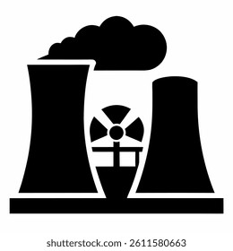 nuclear power plant vector icon on white background