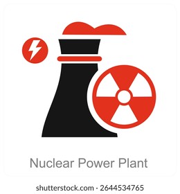 Projeto de ícone vetorial de central nuclear