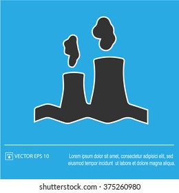 Nuclear power plant vector icon. Factory icon. Industry symbol.